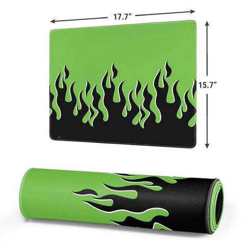 Green Flames Gaming Mouse Pad