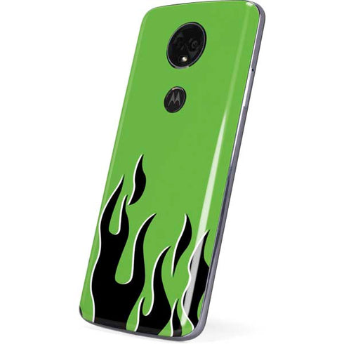 Green Flames Moto E5 Plus Skin