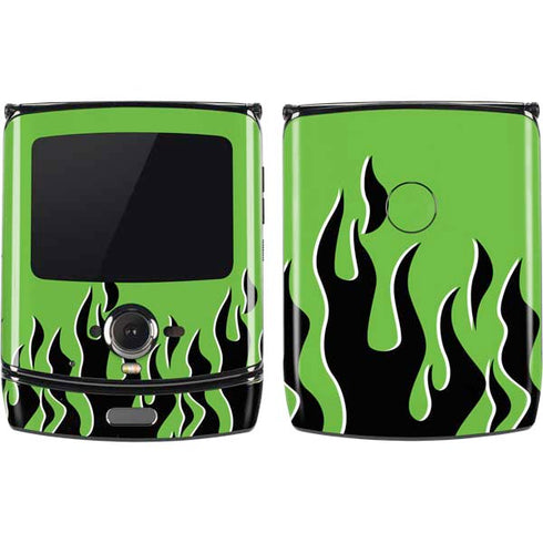 Green Flames Motorola RAZR Skin