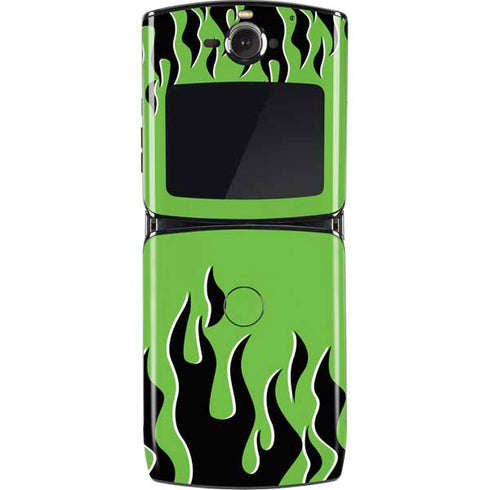 Green Flames Motorola RAZR Skin