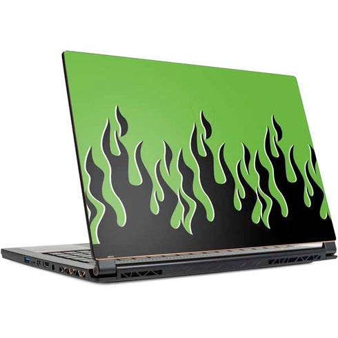 Green Flames MSI GS65 Stealth Laptop Skin