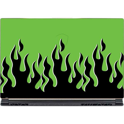 Green Flames MSI GS65 Stealth Laptop Skin