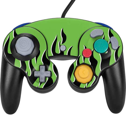 Green Flames Nintendo GameCube Controller Skin