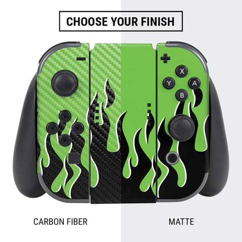 Green Flames Nintendo Switch Bundle Skin