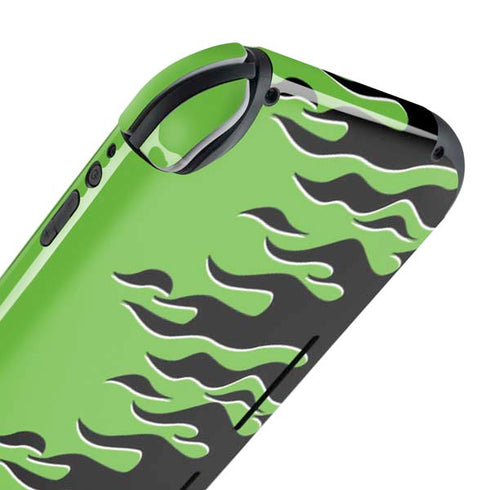 Green Flames Nintendo Switch Lite Skin