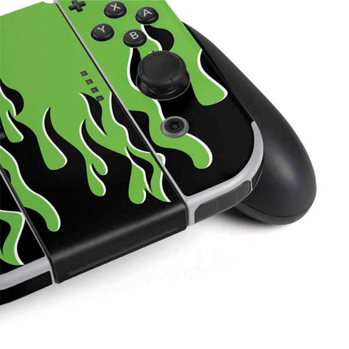 Green Flames Nintendo Switch OLED (2021) Skin