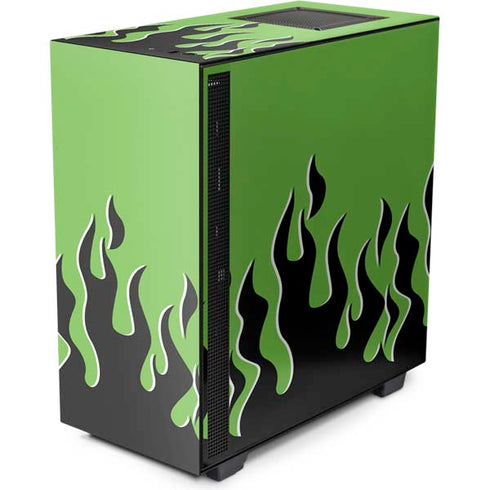 Green Flames NZXT H510 Compact ATX Mid-Tower Case Skin