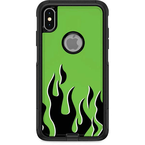 Green Flames Otterbox Commuter iPhone Skin