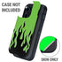 Green Flames Otterbox Defender iPhone Skin