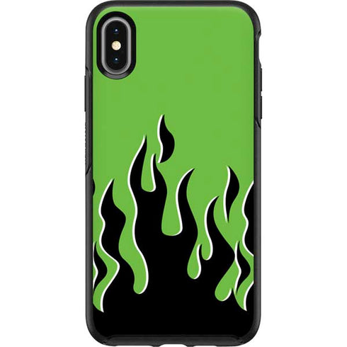 Green Flames Otterbox Symmetry iPhone Skin