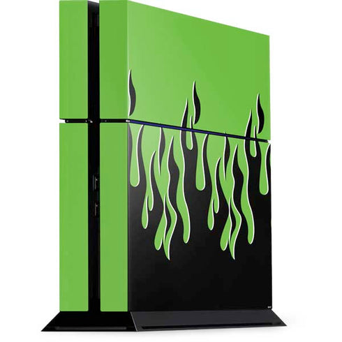 Green Flames PS4 Console Skin