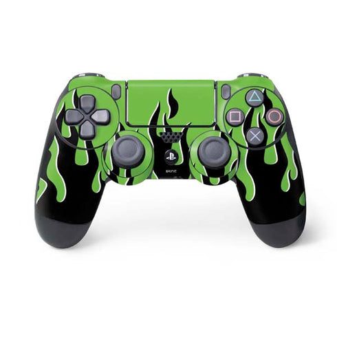 Green Flames PS4 Controller Skin