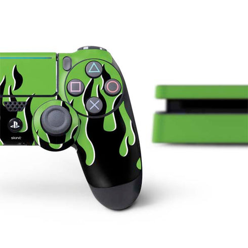 Green Flames PS4 Slim Bundle Skin