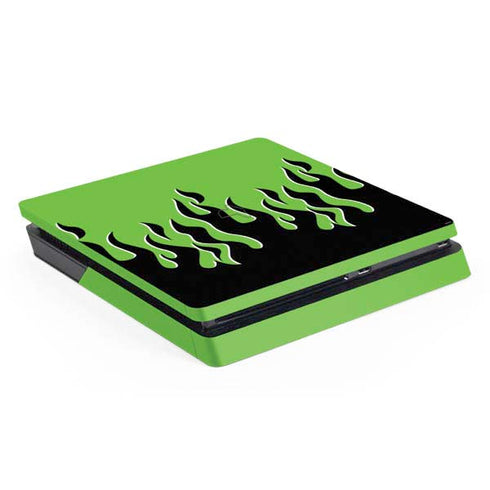 Green Flames PS4 Slim Skin