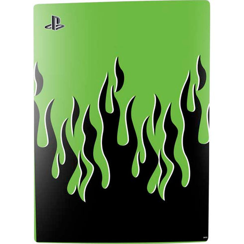 Green Flames PS5 Console Skin