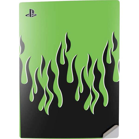 Green Flames PS5 Digital Edition Console Skin