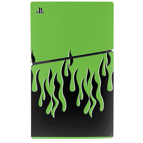 Green Flames PS5 Slim Digital Edition Bundle Skin