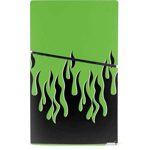 Green Flames PS5 Slim Digital Edition Bundle Skin