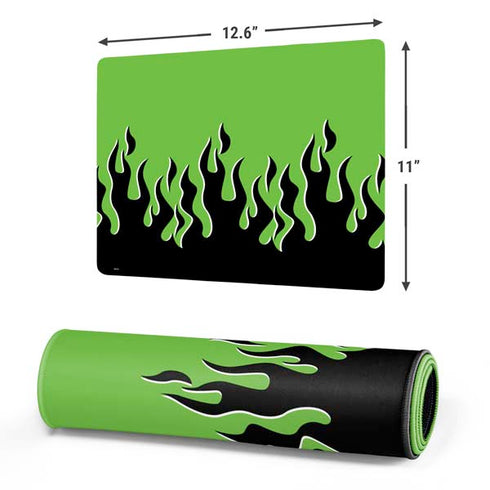 Green Flames Gaming Mouse Pad