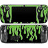 Green Flames Steam Deck Handheld Gaming Computer Skin