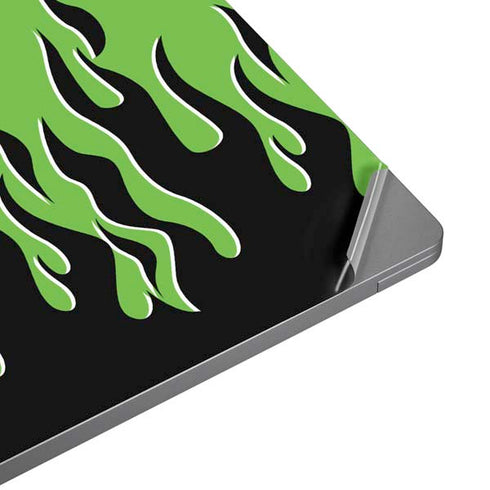 Green Flames Universal Laptop 15in (12.2 x 8.8in) Skin