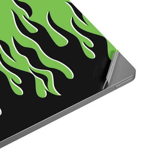 Green Flames Universal Laptop 16.6in (13.4 x 9.7in) Skin
