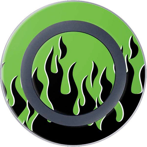 Green Flames Wireless Charger Skin