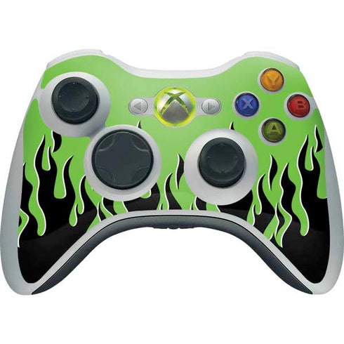Green Flames Xbox 360 Wireless Controller Skin