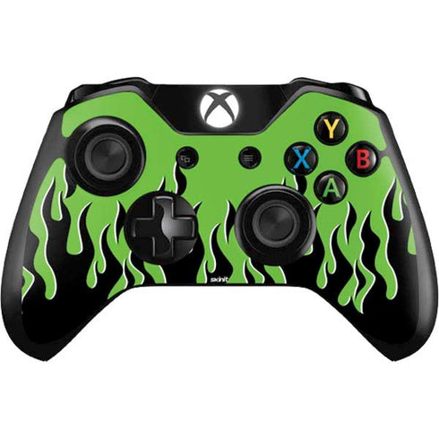 Green Flames Xbox One Controller Skin