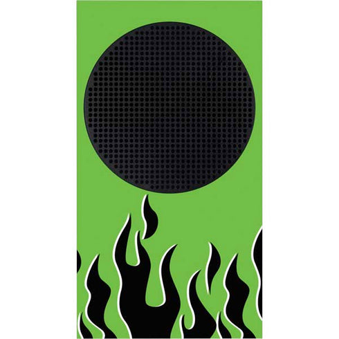 Green Flames Xbox Series S Console Skin