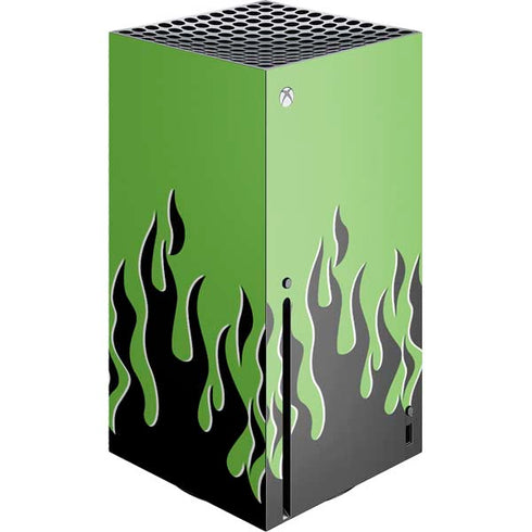 Green Flames Xbox Series X Console Skin