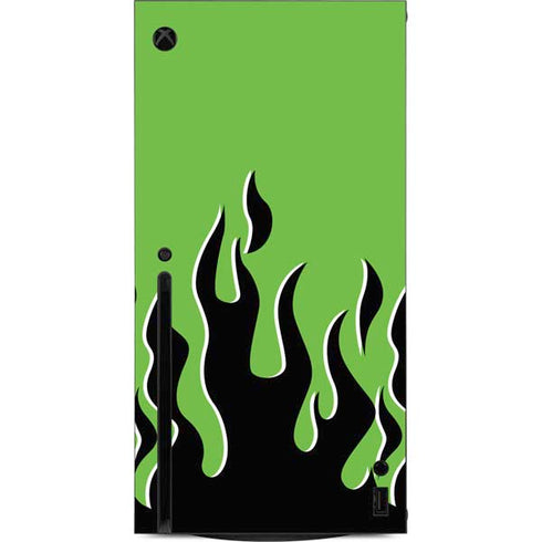 Green Flames Xbox Series X Console Skin
