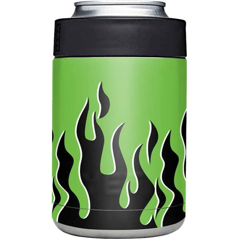 Green Flames Yeti Colster Can Insulator Skin