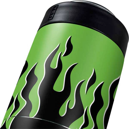 Green Flames Yeti Colster Can Insulator Skin