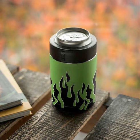 Green Flames Yeti Colster Can Insulator Skin