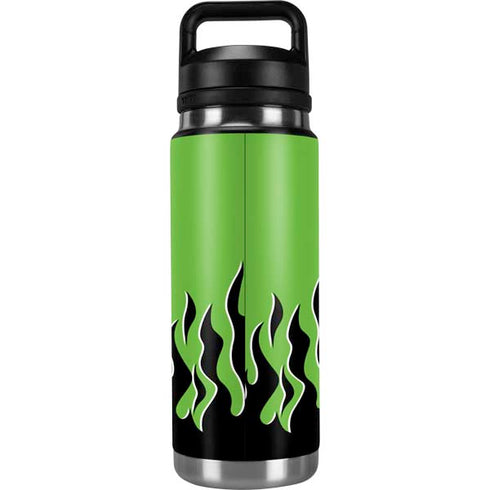 Green Flames YETI Rambler 26oz Bottle Skin