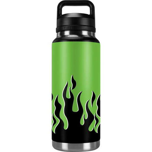 Green Flames YETI Rambler 36oz Bottle Skin