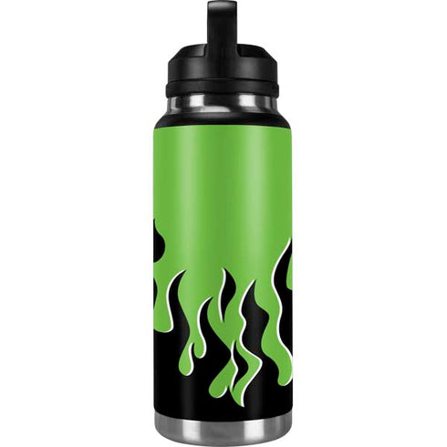 Green Flames YETI Rambler 36oz Bottle Skin