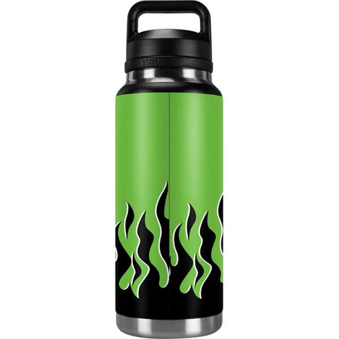 Green Flames YETI Rambler 36oz Bottle Skin
