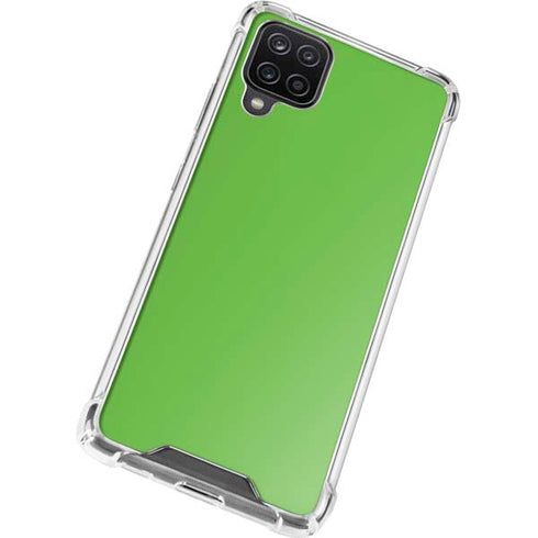 Green Solid Galaxy A12 Clear Case