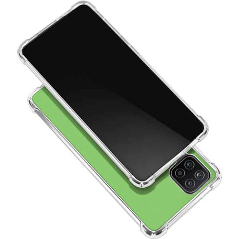 Green Solid Galaxy A12 Clear Case