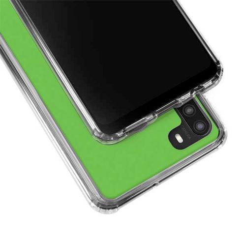 Green Solid Galaxy A21 Clear Case
