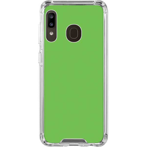 Green Solid Galaxy A30 Clear Case