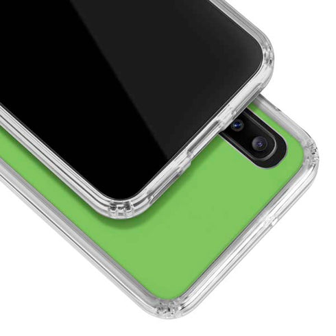 Green Solid Galaxy A30 Clear Case