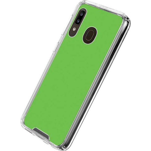 Green Solid Galaxy A30 Clear Case
