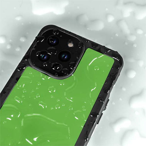 Green Solid iPhone 14 Pro Max Waterproof Case