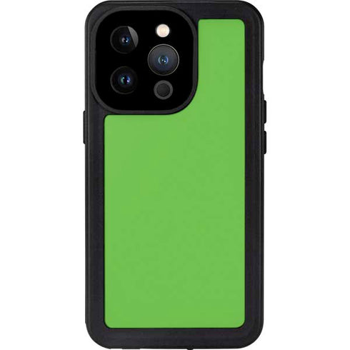 Green Solid iPhone 14 Pro Waterproof Case
