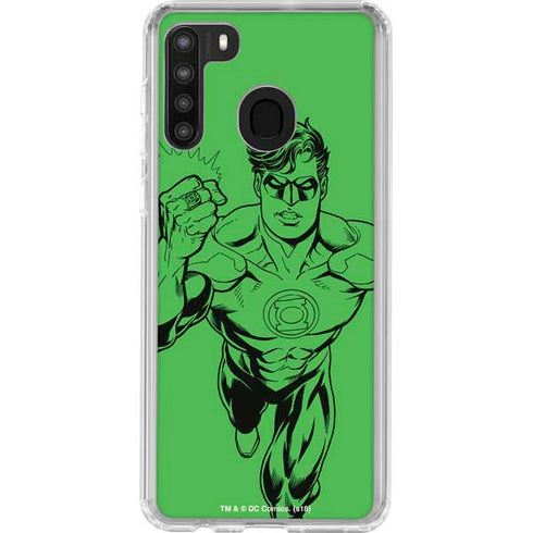 DC Comics Green Lantern Comic Pop Galaxy A21 Clear Case