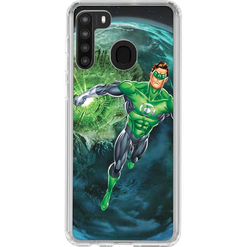 DC Comics Green Lantern Action Pose in Space Galaxy A21 Clear Case