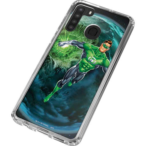 DC Comics Green Lantern Action Pose in Space Galaxy A21 Clear Case